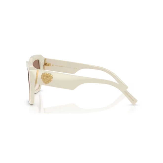 Óculos de Sol Dolce & Gabbana Devotion 0DG4538 33129454 Acetato Creme com lentes na cor Marrom Espelhado 3
