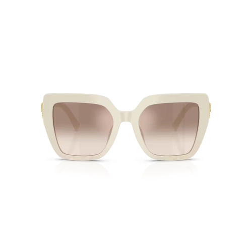 Óculos de Sol Dolce & Gabbana Devotion 0DG4538 33129454 Acetato Creme com lentes na cor Marrom Espelhado