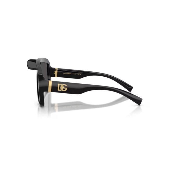 Óculos de Sol Dolce & Gabbana 0DG6205 501/8737 Acetato Preto com lentes na cor Cinza Escuro 3
