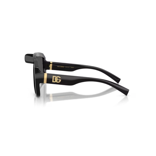 Óculos de Sol Dolce & Gabbana 0DG6205 501/8737 Acetato Preto com lentes na cor Cinza Escuro