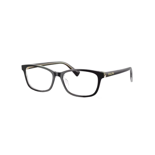 Óculos de Grau Ralph 0RA7194U 6297 55 Acetato Preto Transparente Polido
