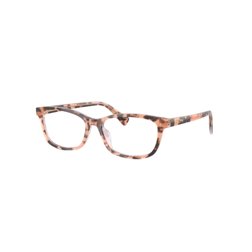 Óculos de Grau Ralph 0RA7194U 6295 55 Acetato Marrom e Rosa Mesclado Polido