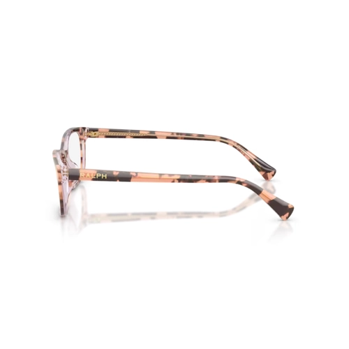 Óculos de Grau Ralph 0RA7194U 6295 55 Acetato Marrom e Rosa Mesclado Polido