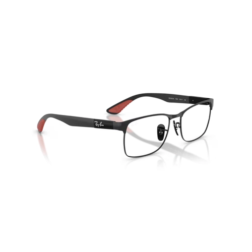 Óculos de Grau Ray-Ban Scuderia Ferrari 0RX8425M F002 55 Metal Preto Fosco