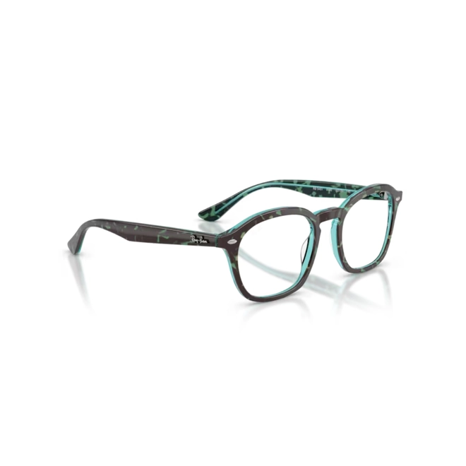 Óculos de Grau Ray-Ban 0RX5451 8486 52 Acetato Marrom Mesclado e Azul 3