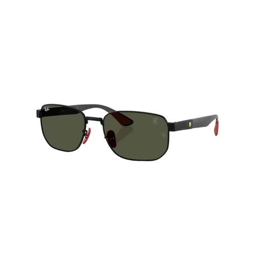 Óculos de Sol Ray-Ban Scuderia Ferrari 0RB8329M F0023159 Metal Preto Fosco com lentes na cor Verde
