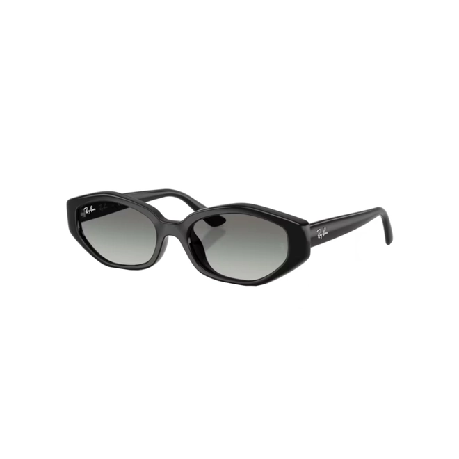 Óculos de Sol Ray-Ban 0RB4473D 66771156 Acetato Preto Polido com lentes na cor Cinza Degradê 1