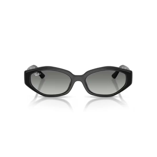 Óculos de Sol Ray-Ban 0RB4473D 66771156 Acetato Preto Polido com lentes na cor Cinza Degradê 2