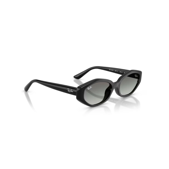 Óculos de Sol Ray-Ban 0RB4473D 66771156 Acetato Preto Polido com lentes na cor Cinza Degradê 3