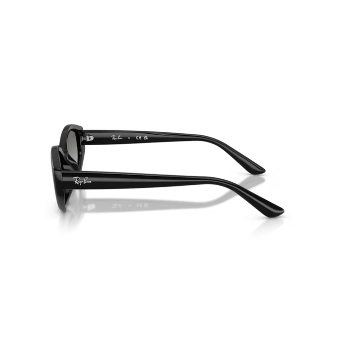 Óculos de Sol Ray-Ban 0RB4473D 66771156 Acetato Preto Polido com lentes na cor Cinza Degradê 4