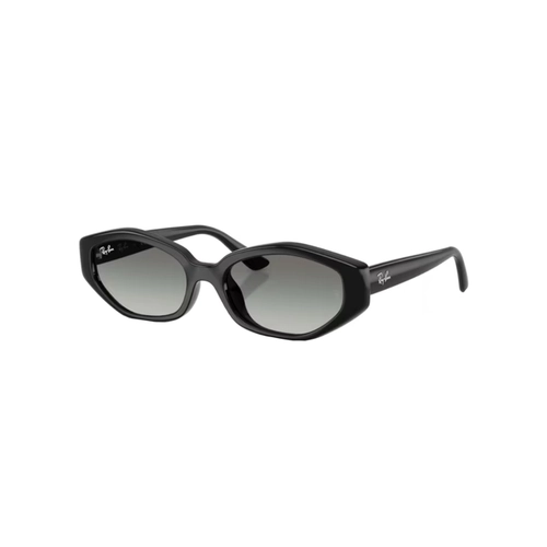 Óculos de Sol Ray-Ban 0RB4473D 66771156 Acetato Preto Polido com lentes na cor Cinza Degradê
