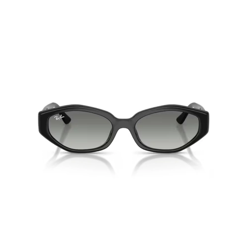 Óculos de Sol Ray-Ban 0RB4473D 66771156 Acetato Preto Polido com lentes na cor Cinza Degradê