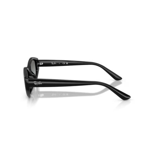 Óculos de Sol Ray-Ban 0RB4473D 66771156 Acetato Preto Polido com lentes na cor Cinza Degradê