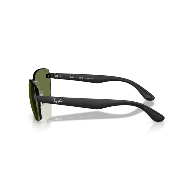 Óculos de Sol Ray-Ban 0RB4470CH 601S/259 Peek Preto Fosco com lentes na cor Verde Polarizado 4