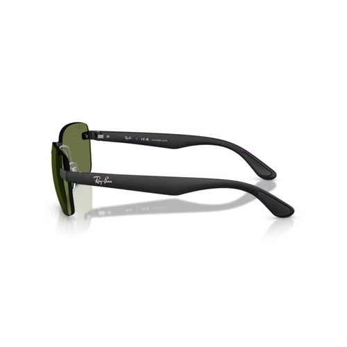 Óculos de Sol Ray-Ban 0RB4470CH 601S/259 Peek Preto Fosco com lentes na cor Verde Polarizado