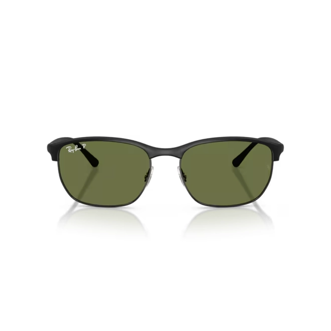 Óculos de Sol Ray-Ban 0RB4469 601S/259 Peek Preto Fosco com lentes na cor Verde Polarizado 2