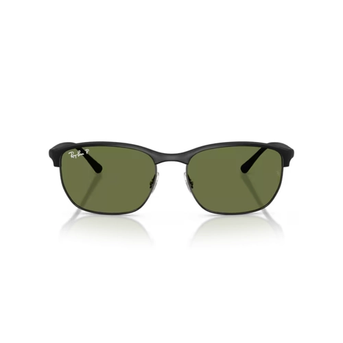 Óculos de Sol Ray-Ban 0RB4469 601S/259 Peek Preto Fosco com lentes na cor Verde Polarizado