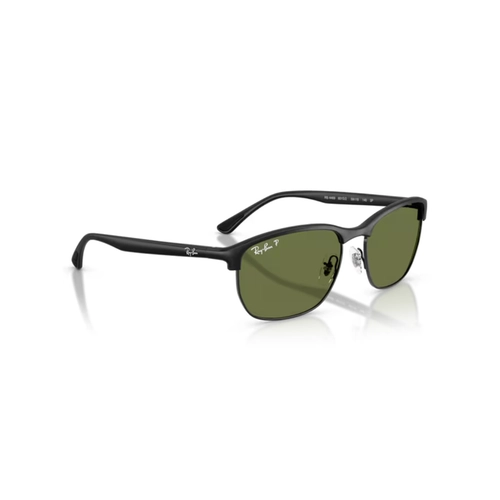 Óculos de Sol Ray-Ban 0RB4469 601S/259 Peek Preto Fosco com lentes na cor Verde Polarizado