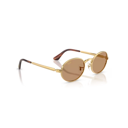 Óculos de Sol Ray-Ban 0RB3931 001/5354 Metal Dourado Polido com lentes na cor Marrom