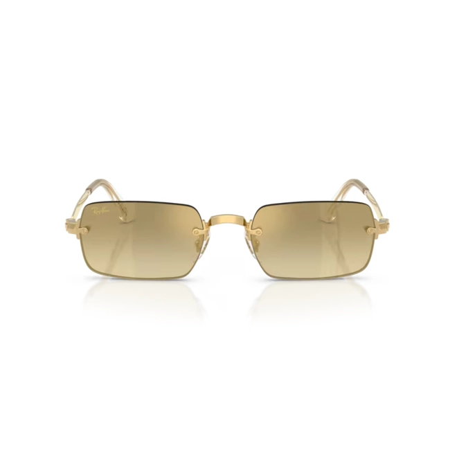 Óculos de Sol Ray-Ban 0RB3928 001/7I54 Metal Dourado Polido com lentes na cor Dourado e Marrom Degradê 2