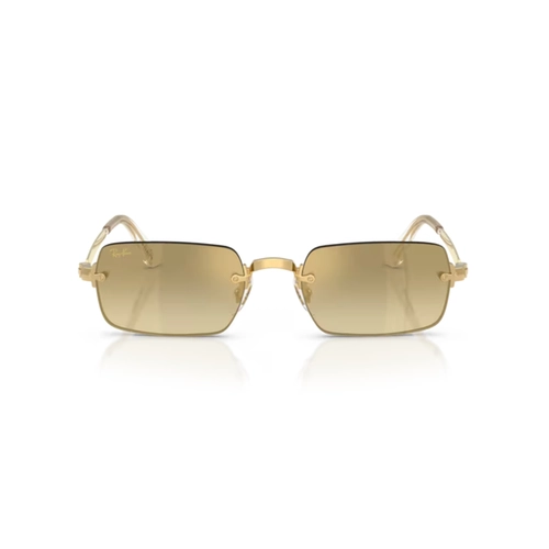Óculos de Sol Ray-Ban 0RB3928 001/7I54 Metal Dourado Polido com lentes na cor Dourado e Marrom Degradê