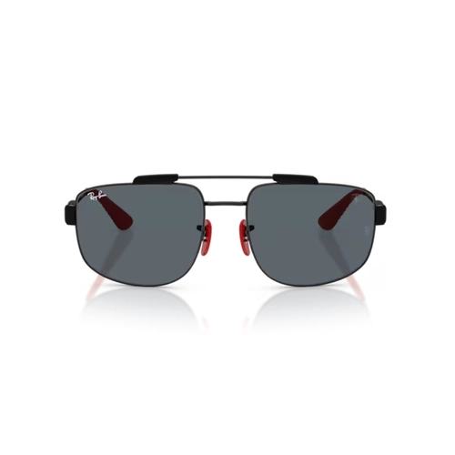 Óculos de Sol Ray-Ban Scuderia Ferrari 0RB3789M F139R558 Metal Preto Polido com lentes na cor Azul