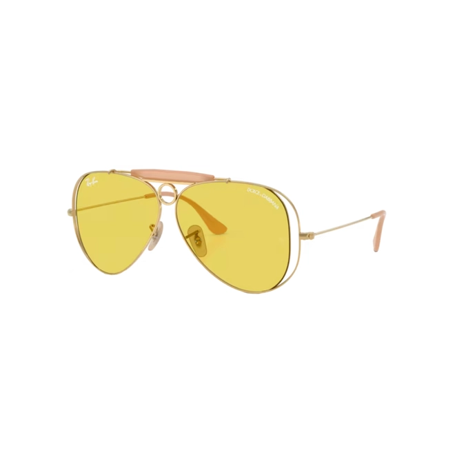 Óculos de Sol Ray-Ban X Dolce & Gabbana 0RB3138M 001/8558 Metal Dourado com lentes na cor Amarelo 1