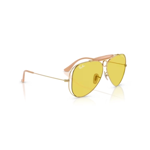 Óculos de Sol Ray-Ban X Dolce & Gabbana 0RB3138M 001/8558 Metal Dourado com lentes na cor Amarelo