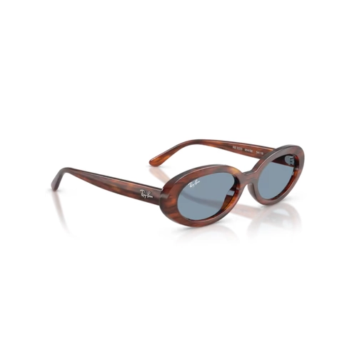 Óculos de Sol Ray-Ban 0RB2223 954/5654 Propionato Marrom Listrado Polido com lentes na cor Azul