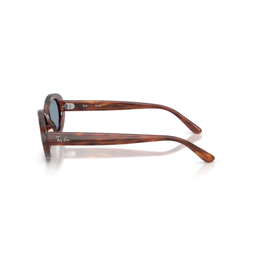 Óculos de Sol Ray-Ban 0RB2223 954/5654 Propionato Marrom Listrado Polido com lentes na cor Azul