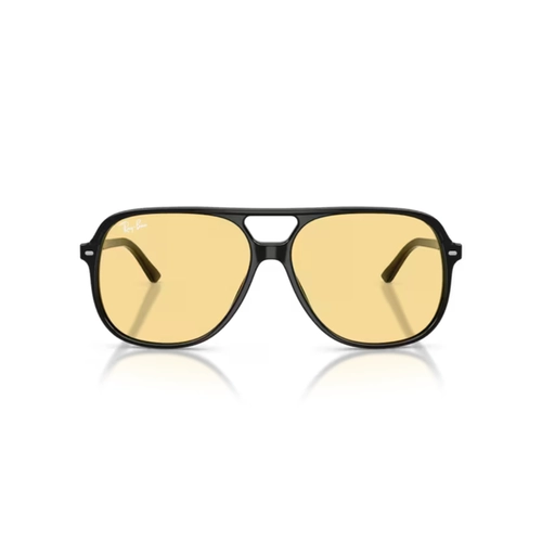 Óculos de Sol Ray-Ban Bill 0RB2198 901/R660 Acetato Preto Polido com lentes na cor Amarelo