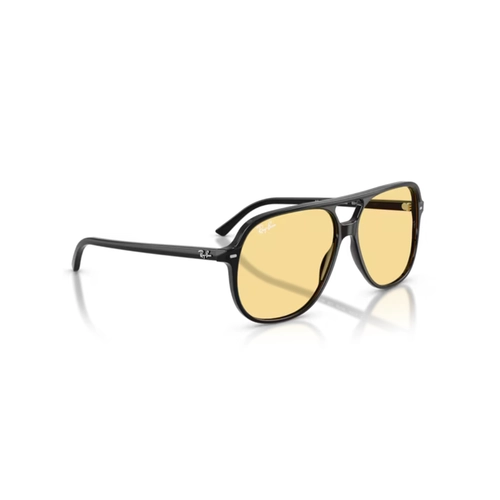 Óculos de Sol Ray-Ban Bill 0RB2198 901/R660 Acetato Preto Polido com lentes na cor Amarelo