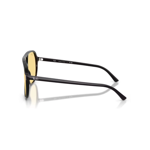 Óculos de Sol Ray-Ban Bill 0RB2198 901/R660 Acetato Preto Polido com lentes na cor Amarelo