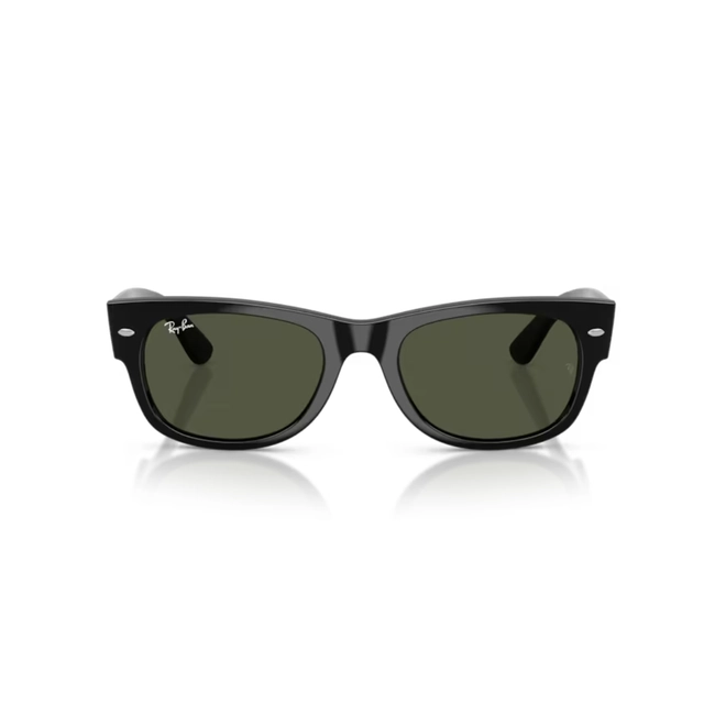 Óculos de Sol Ray-Ban Mega Wayfarer II 0RB0832S 901/3152 Propionato Preto Polido com lentes na cor Verde 2