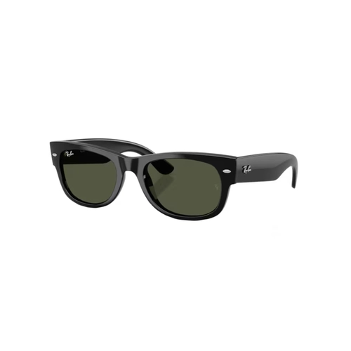 Óculos de Sol Ray-Ban Mega Wayfarer II 0RB0832S 901/3152 Propionato Preto Polido com lentes na cor Verde