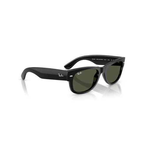 Óculos de Sol Ray-Ban Mega Wayfarer II 0RB0832S 901/3152 Propionato Preto Polido com lentes na cor Verde