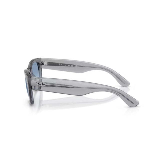 Óculos de Sol Ray-Ban Mega Wayfarer II 0RB0832S 68463F52 Propionato Cinza Transparente Polido com lentes na cor Azul Degradê 4