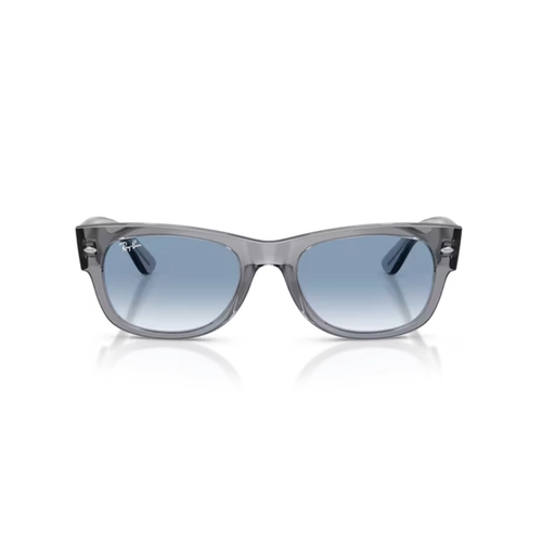 Óculos de Sol Ray-Ban Mega Wayfarer II 0RB0832S 68463F52 Propionato Cinza Transparente Polido com lentes na cor Azul Degradê