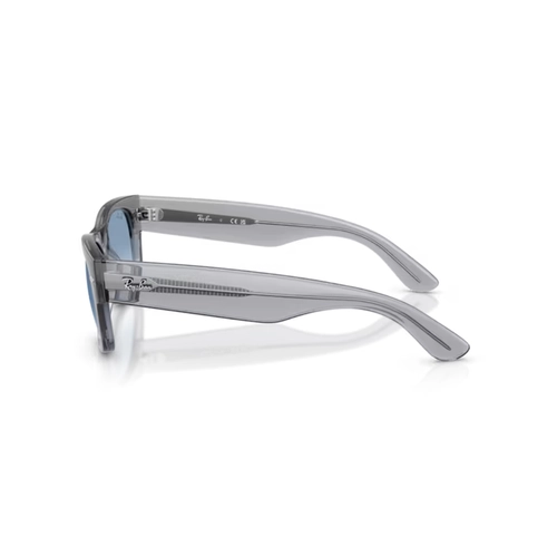 Óculos de Sol Ray-Ban Mega Wayfarer II 0RB0832S 68463F52 Propionato Cinza Transparente Polido com lentes na cor Azul Degradê