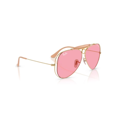 Óculos de Sol Ray-Ban X Dolce & Gabbana 0RB3138M 001/8458 Metal Dourado Polido com lentes na cor Rosa