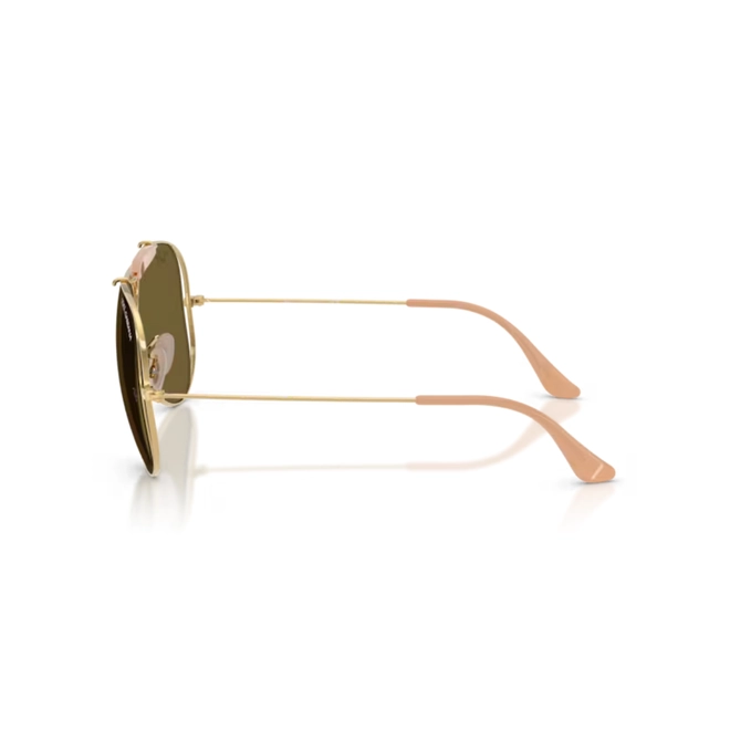 Óculos de Sol Ray-Ban X Dolce & Gabbana 0RB3138M 001/7358 Metal Dourado Polido com lentes na cor Marrom Escuro 4