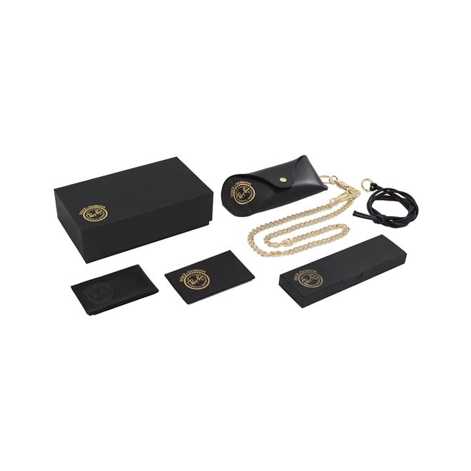 Óculos de Sol Ray-Ban X Dolce & Gabbana 0RB3138M 001/7358 Metal Dourado Polido com lentes na cor Marrom Escuro 5