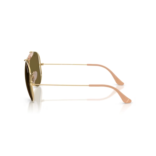 Óculos de Sol Ray-Ban X Dolce & Gabbana 0RB3138M 001/7358 Metal Dourado Polido com lentes na cor Marrom Escuro