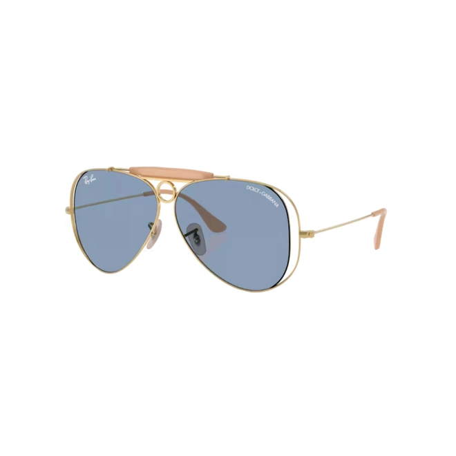 Óculos de Sol Ray-Ban X Dolce & Gabbana 0RB3138M 001/7258 Metal Dourado Polido com lentes na cor Azul 1