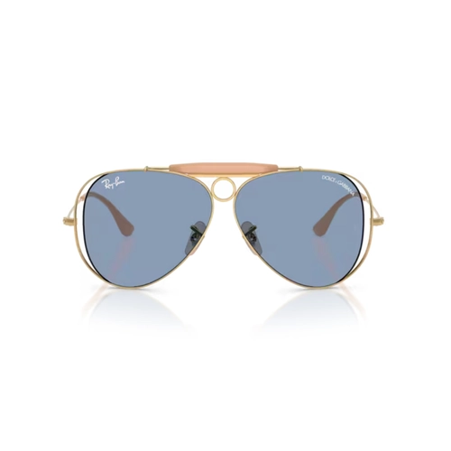 Óculos de Sol Ray-Ban X Dolce & Gabbana 0RB3138M 001/7258 Metal Dourado Polido com lentes na cor Azul