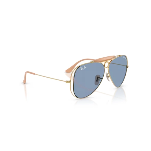 Óculos de Sol Ray-Ban X Dolce & Gabbana 0RB3138M 001/7258 Metal Dourado Polido com lentes na cor Azul