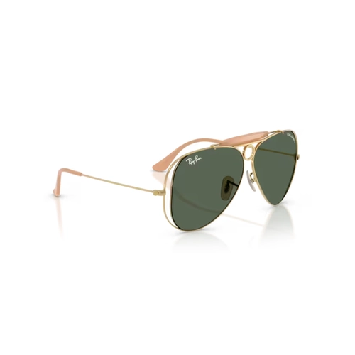 Óculos de Sol Ray-Ban X Dolce & Gabbana 0RB3138M 001/7158 Metal Dourado Polido com lentes na cor Verde Escuro