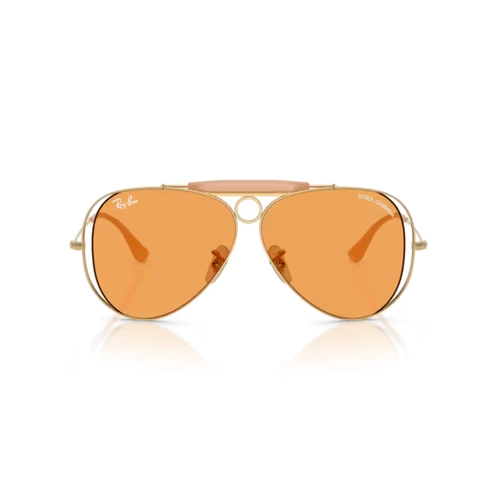 Óculos de Sol Ray-Ban X Dolce & Gabbana 0RB3138M 001/7 58 Metal Dourado Polido com lentes na cor Laranja
