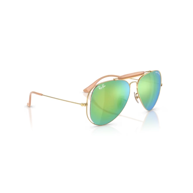 Óculos de Sol Ray-Ban X Dolce & Gabbana 0RB3029M 001/8N58 Metal Dourado Polido com lentes na cor Verde Espelhado 3