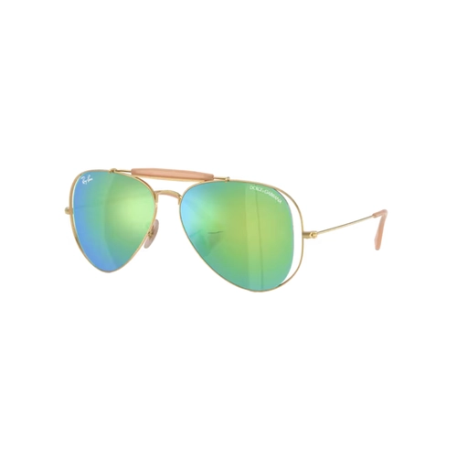 Óculos de Sol Ray-Ban X Dolce & Gabbana 0RB3029M 001/8N58 Metal Dourado Polido com lentes na cor Verde Espelhado